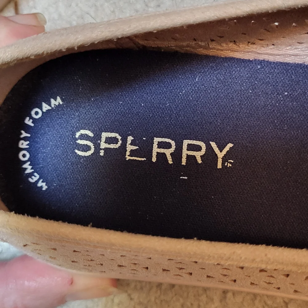 Sperry Women’s Light Pink Seaside Nautical Perforated Slip-On Shoes- Size 7 - Picture 4 of 6
